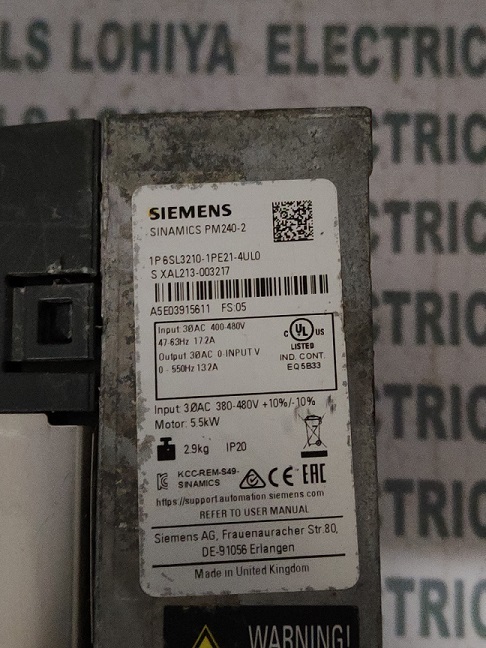 Siemens Power Module 6sl3210-1pe21-4ul0