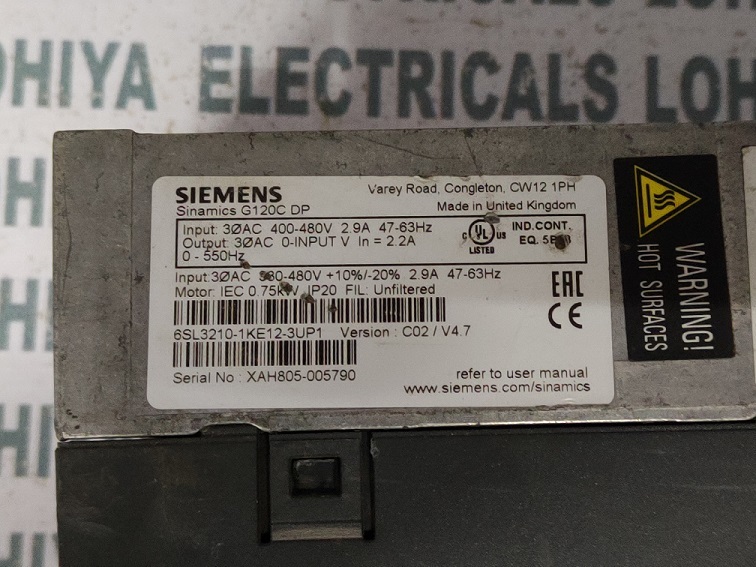 Siemens Power Module 6sl3210-1ke12-3up1