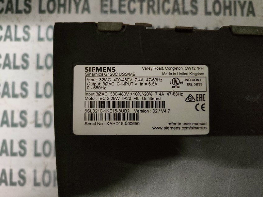 Siemens Power Module 6sl3210-1ke15-8ub2