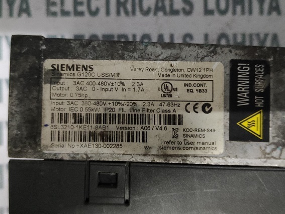 Siemens Power Module 6sl3210-1ke11-8ab1