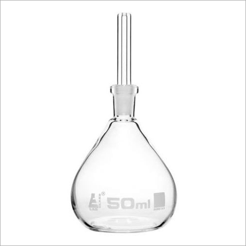 Specific Gravity Bottle - Borosilicate Glass, 50ml Capacity, Transparent Color , Box Packaging for Density Determination in Chemical Labs