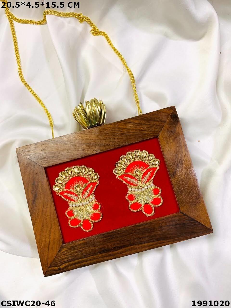 Multi Designer Wooden Clutch Bag
