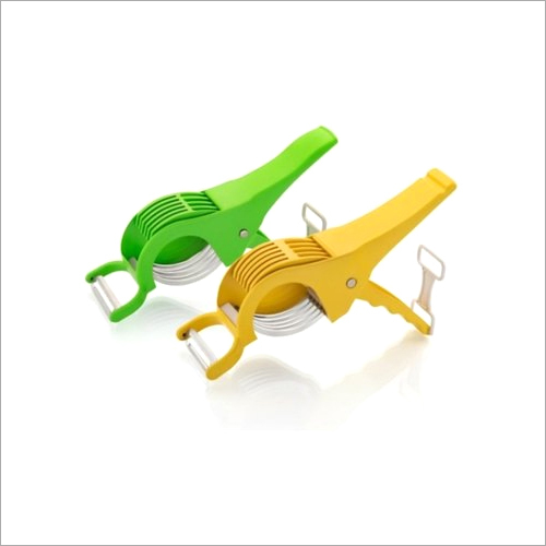 Vegetable Cutter - Stainless Steel Blades, 10x5x2 cm, Green | Compact Size, Durable Blades, Easy Slicing, Efficient Cutting, Fast Peeling, Safe Design