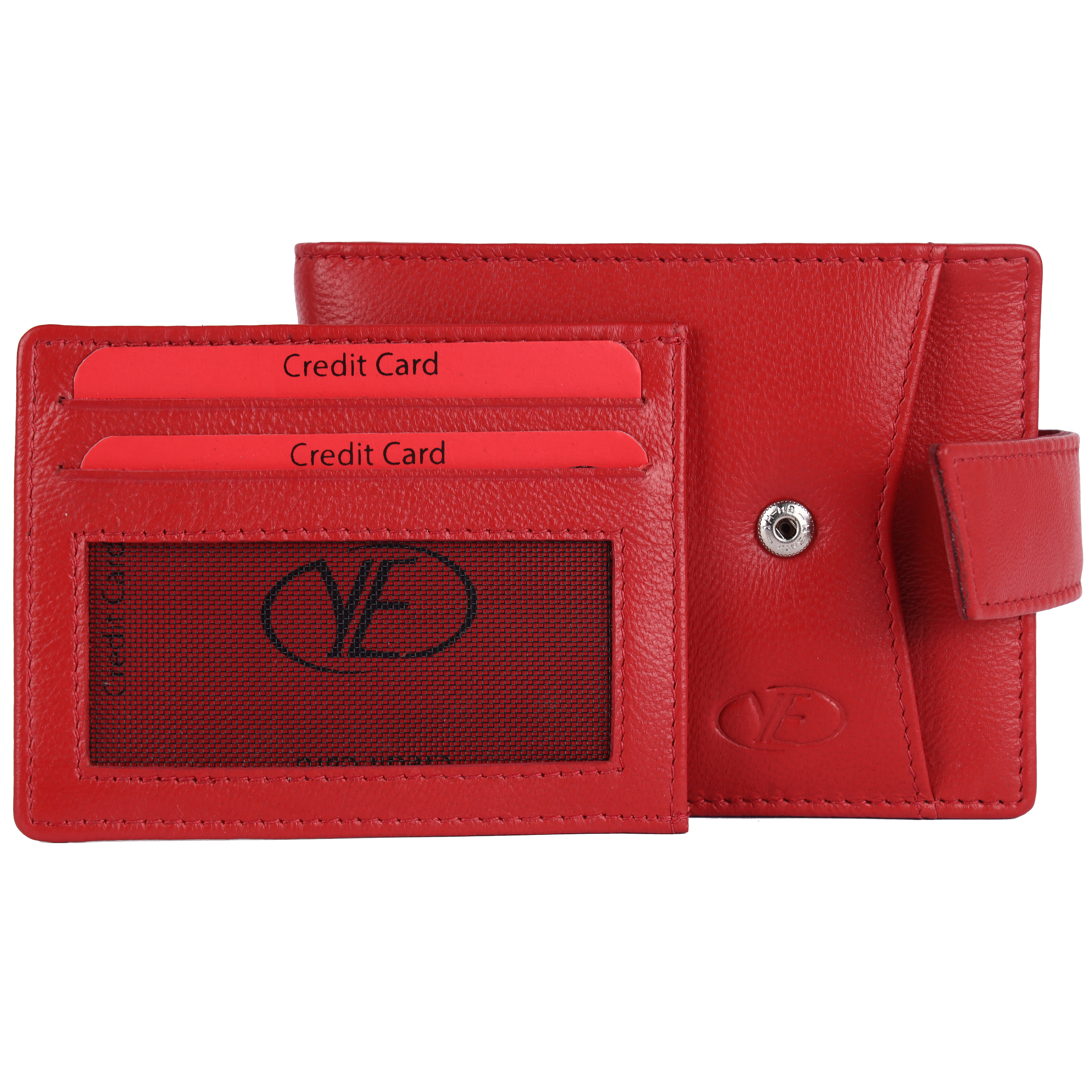 Brown Red Leather Wallet