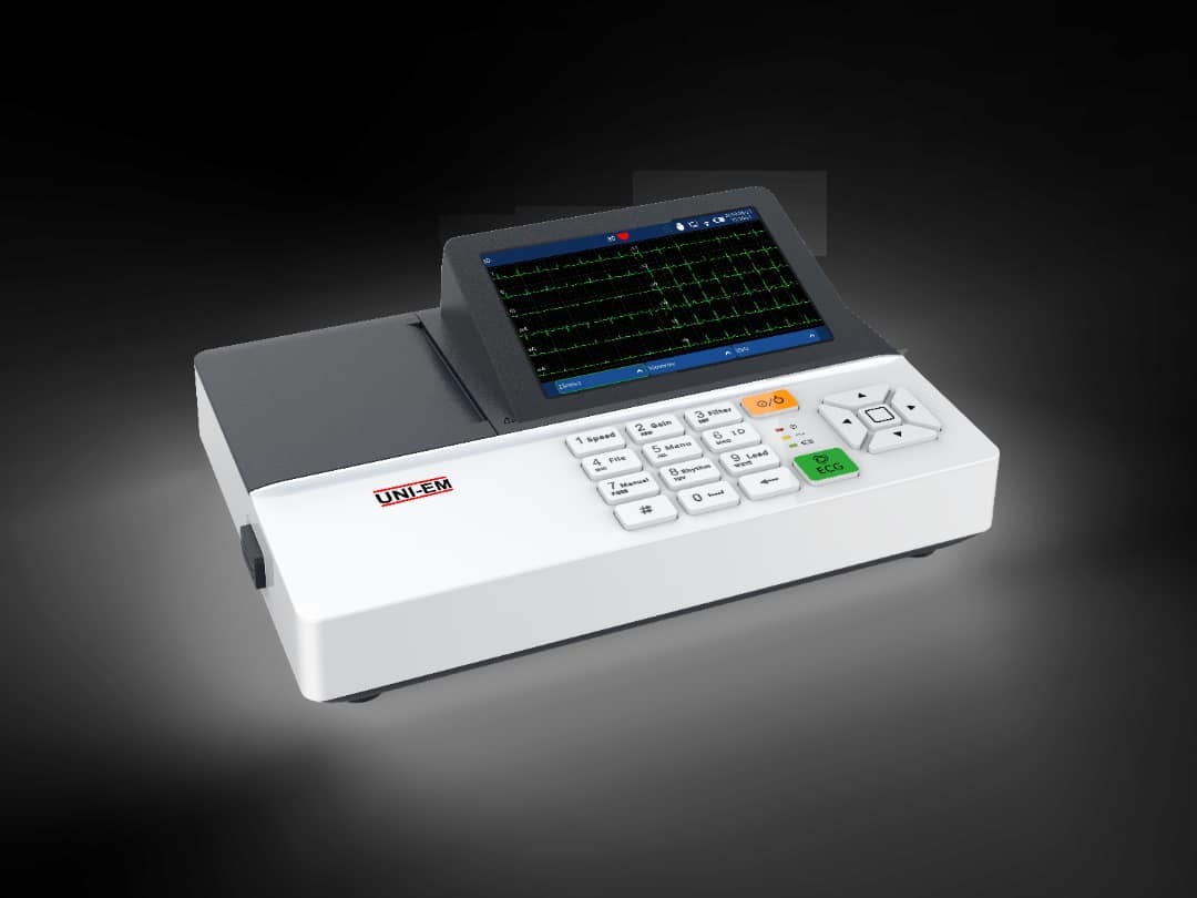 Uni-insta 3-channel Ecg Machine - Fiber Build, Compact & Portable Design | 12-lead Acquisition, High-resolution Display, Automatic & Manual Modes