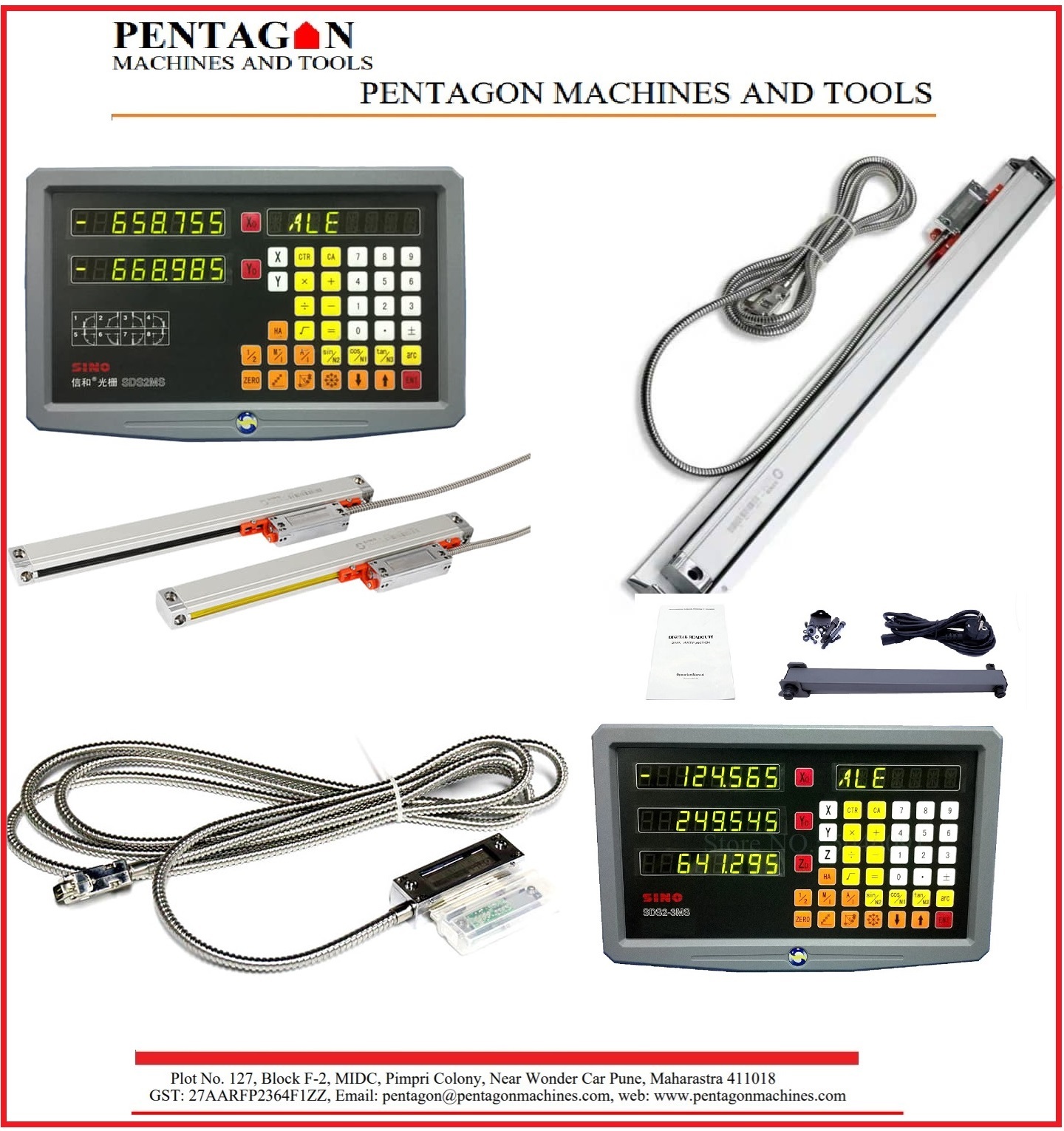 Digital Readout (Dro) And Linear Scale System - Color: Silver (Linear Scale)