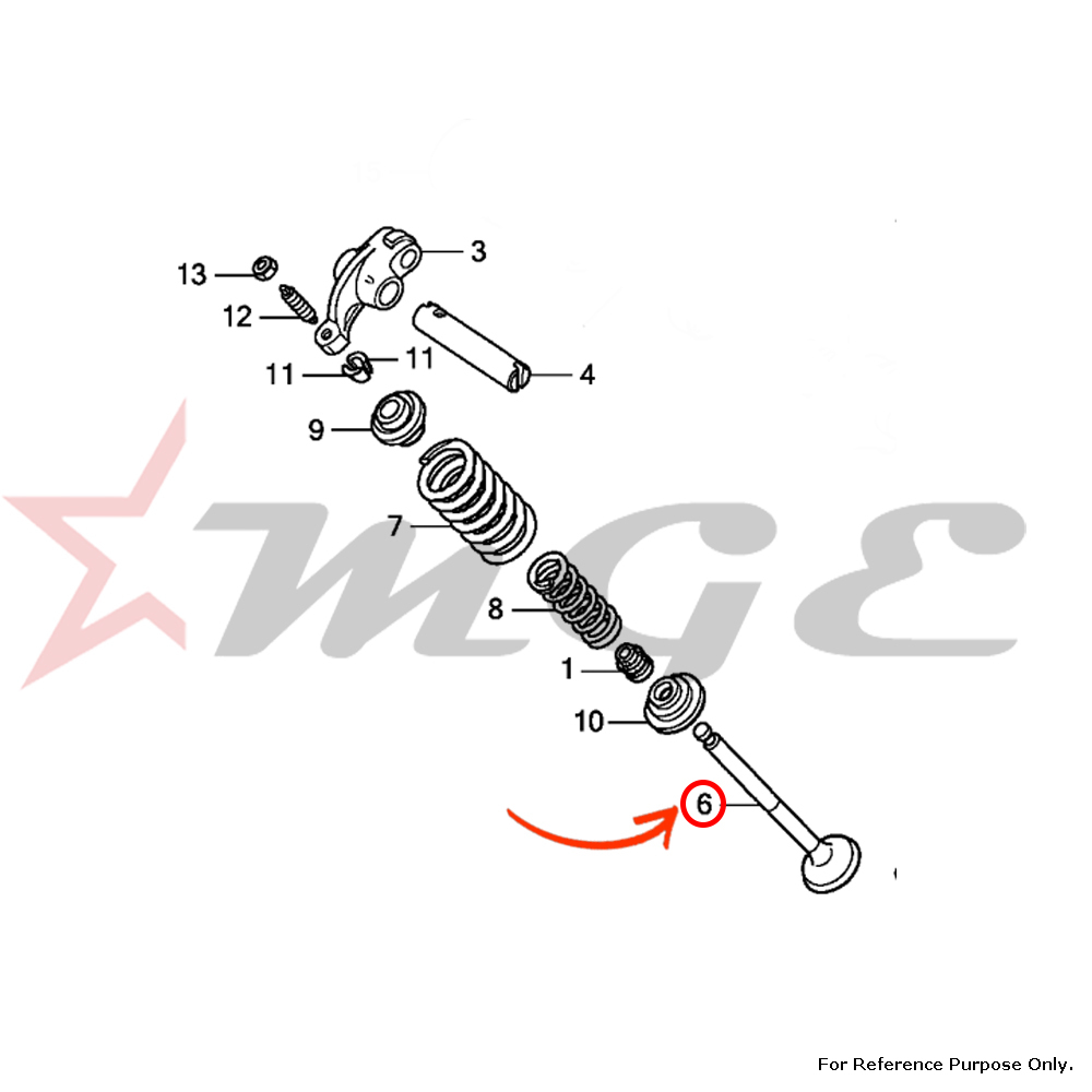 As Per Photo Valve, Ex. For Honda Cbf125 - Reference Part Number - #14721-kte-910, #14721-kwf-900