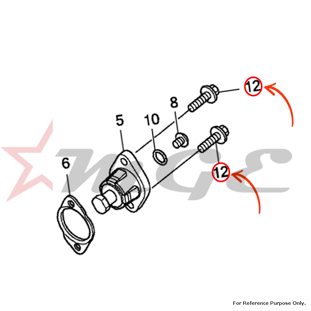 Bolt, Flange, 6x22 For Honda Cbf125 - Reference Part Number - #96001-06022-00, #90012-kwf-940 - Material: As Per Photo