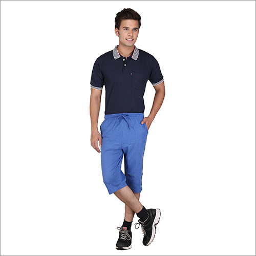 Men's Shorts - Cotton Material, Sizes S, M, L, Xl - Vibrant Blue Color, Ideal For Casual Wear