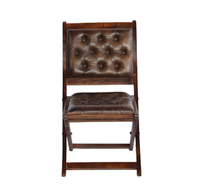 Modern Leather Wooden Chair - Color: Brown