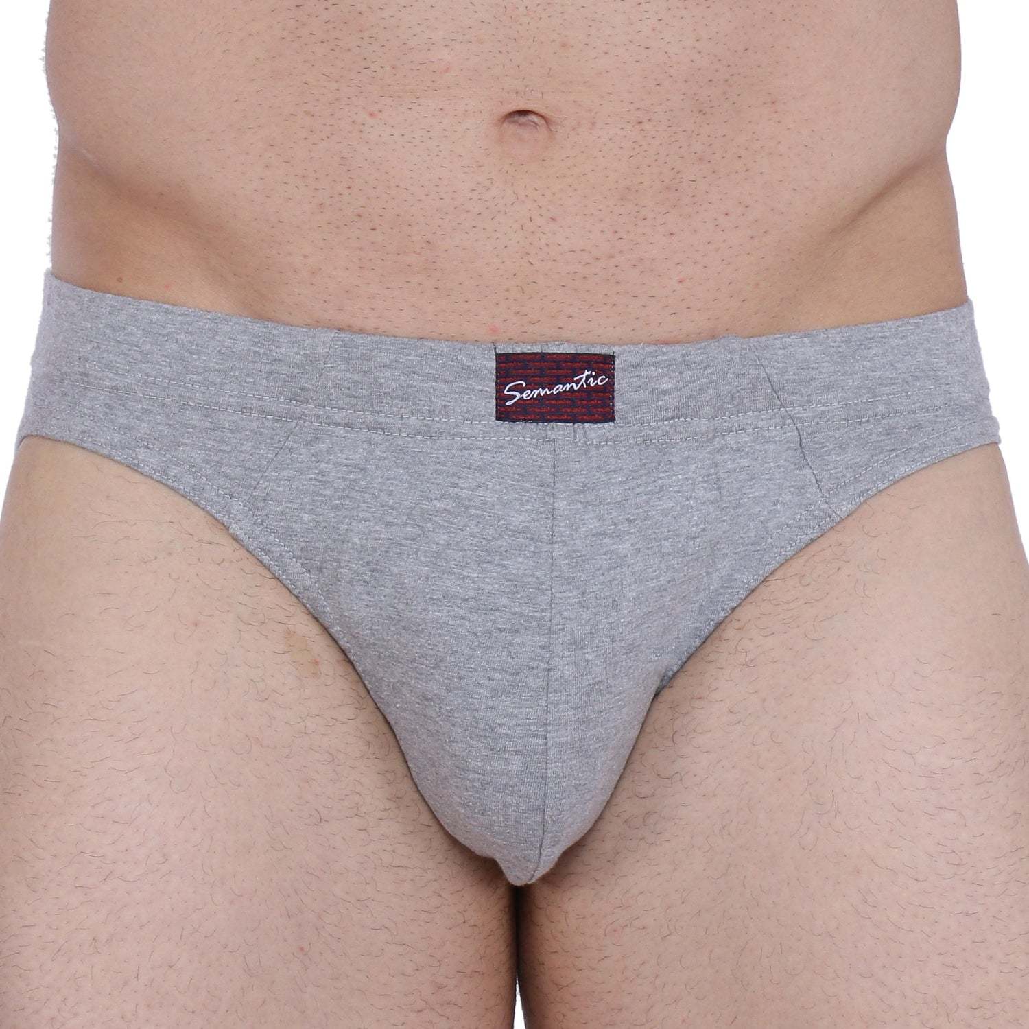 Grey Melange Super Combed Cotton V-cut Briefs - Sizes S-xxl | Modern Low-rise Fit, Double-layered Contoured Pouch, Tag-free Comfort