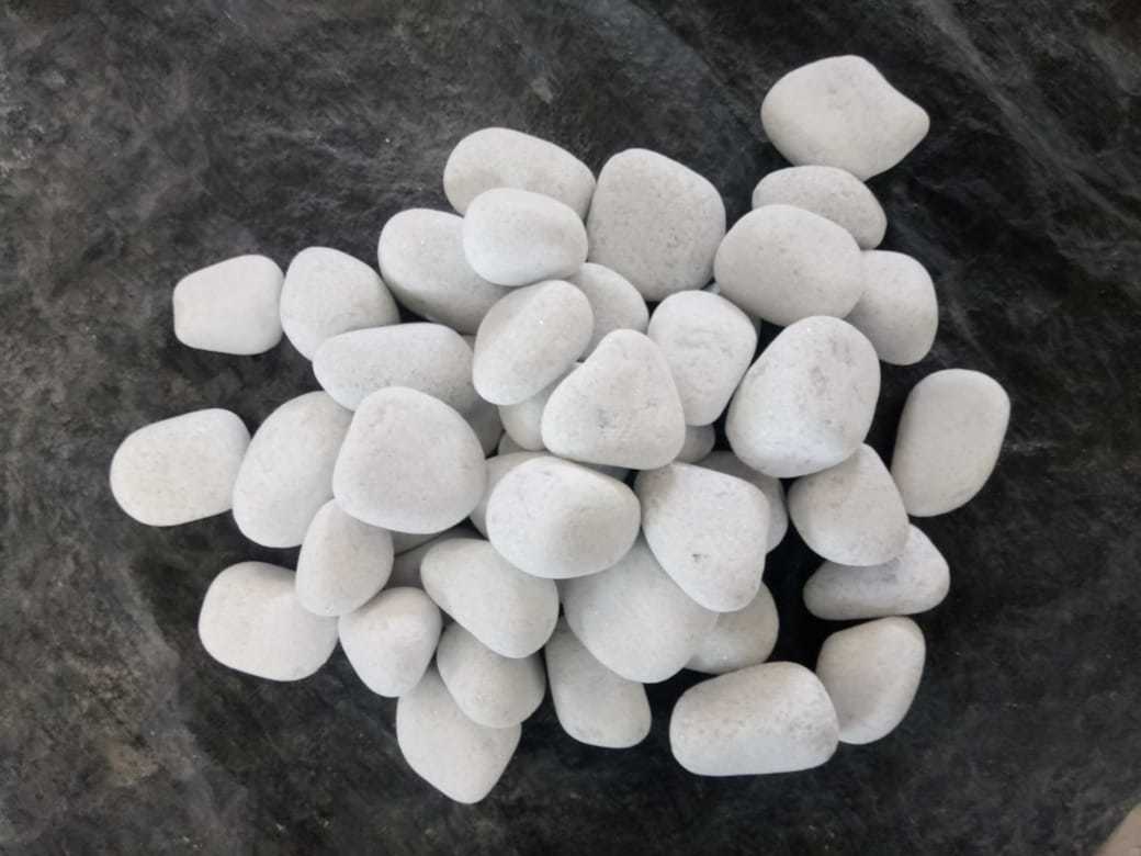 Pure White Marble Dolomite Burnt Pebbles Stones And Dolomite White Pebbles Stone Tumble Marble Rocks / Round Stone - Artificial Stone Type: Solid Surface