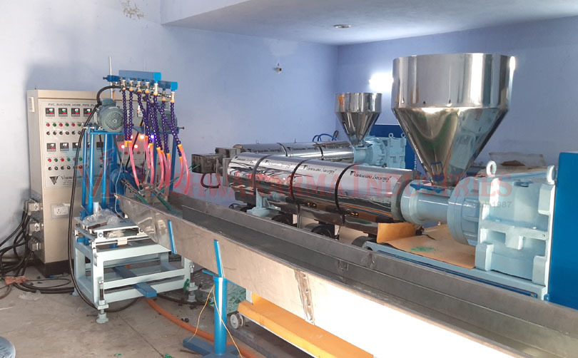 Pvc Suction Hose Pipe Dual Spiral Plant - Color: Blue