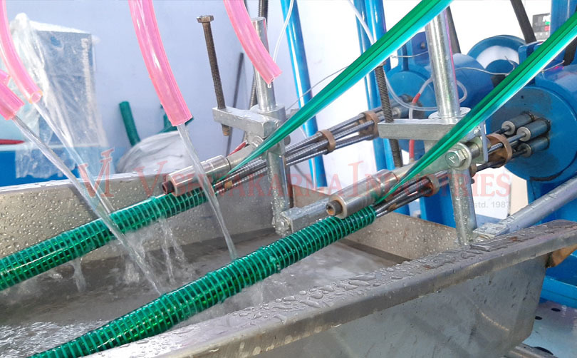 Pvc Suction Hose Pipe Dual Spiral Plant - Color: Blue