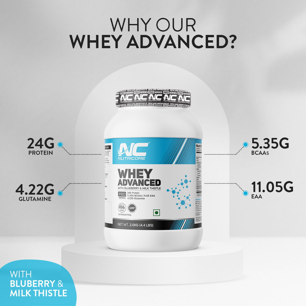 Whey Protein Powder - 24g Protein, 5.35g Bcaa, 11.05g Eaa, 4.22g Glutamine | Build Muscle, Promote Nutrition, Delicious Flavors: Belgian Chocolate, Alphonso Mango, Cafe Latte, Tender Coconut, Afghan Dry Fruits Carnival