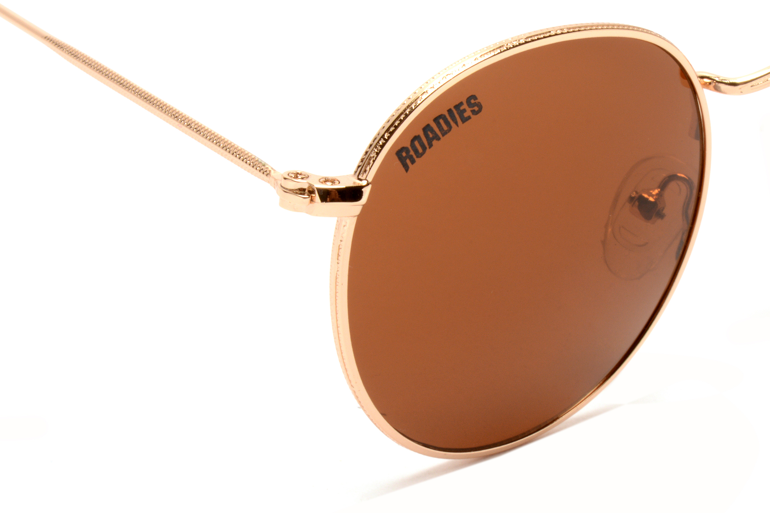 Golden Roadies Rd-202-c2 Round Sunglasses Uv400 Protection