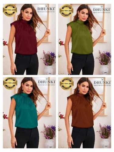 Dhunki Premium Rayon Designer Tops - Sleeveless, Size M(36) & XL(40), Available in 4 Colors, Limited Edition Features 23-24 Length