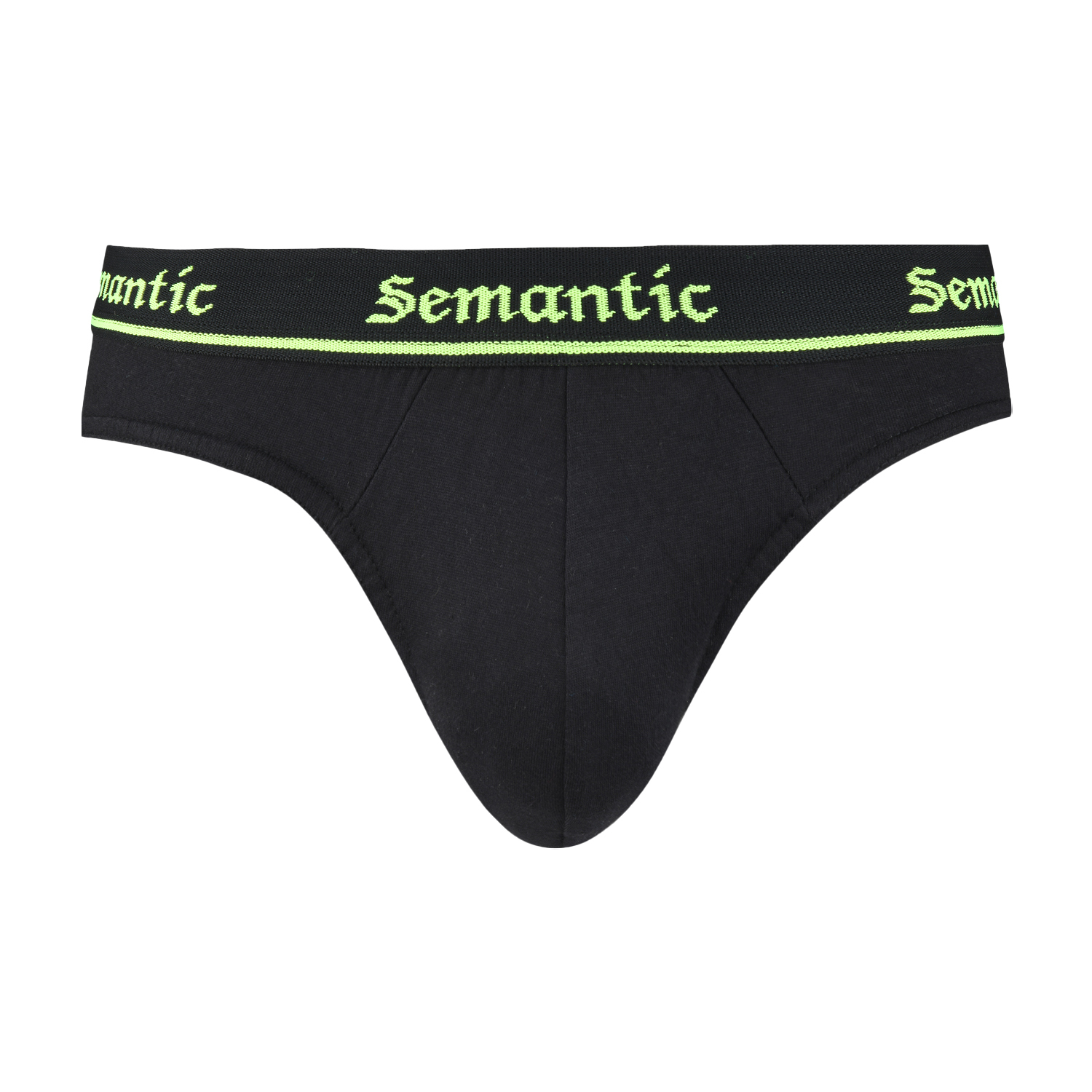Black Men's Cotton Solid Briefs Innerwear With Designer Fancy Waistband - 100% Super Combed Cotton, High-rise Fit, Double-layer Interlined, Contoured Pouch, Tag-free | Perfect Comfort, Soft Durable Waistband, Stretch-band Leg Treatment