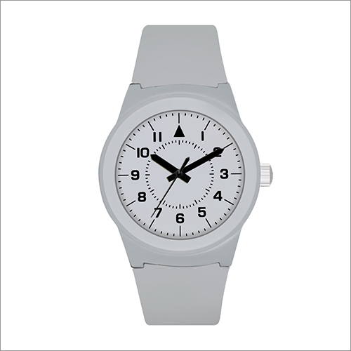 व्हाइट मेन्स रबर स्ट्रैप रिस्ट वॉच
