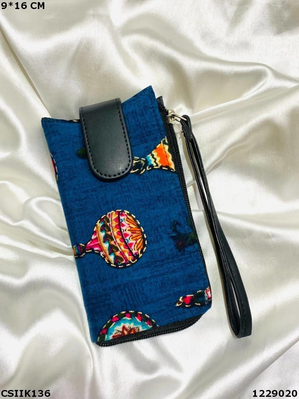 Multi Stylish Ikkat Cotton Mobile Cover/wallet
