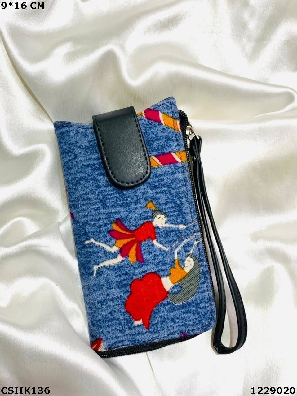 Multi Stylish Ikkat Cotton Mobile Cover/wallet