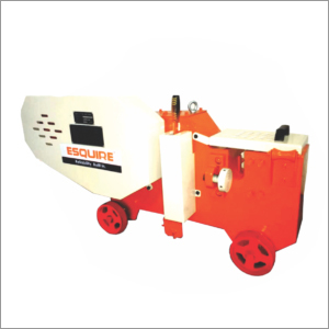Industrial Bar Cutting Machine - Semi-Automatic Operation | Orange Body, Electric Power, Durable Design, Sharp Rotating Blade