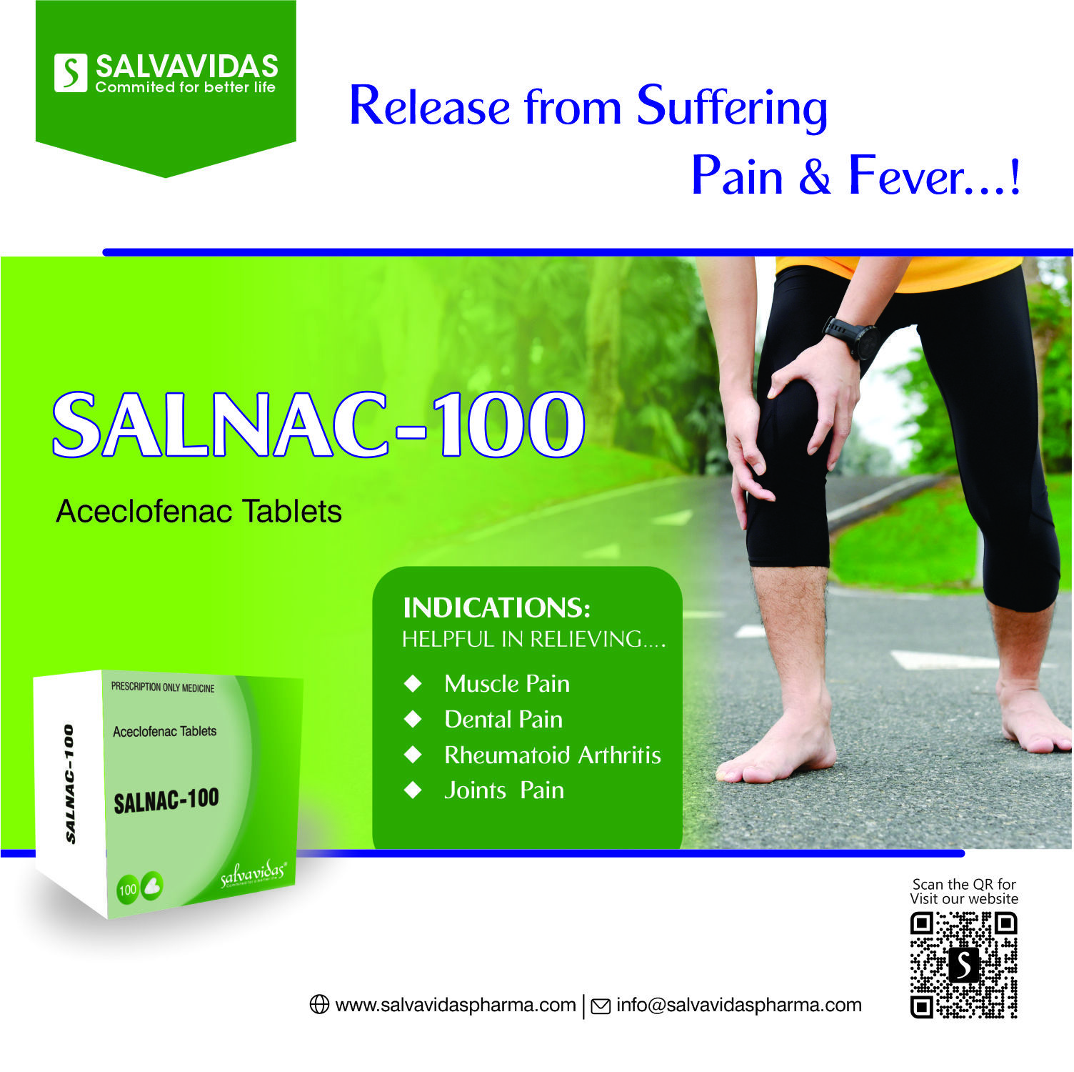 Aceclofenac Tablets - 10x10 Tablets Box | Pain Relief For Osteoarthritis, Ankylosing Spondylitis & Rheumatoid Arthritis, Precautionary Use Included