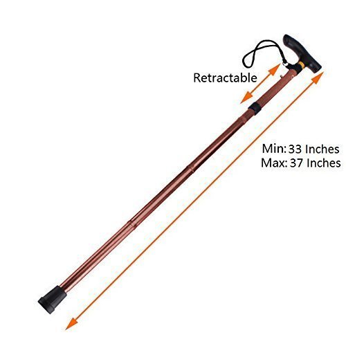 Smartcare Automatic Magnetic Snap-out Folding Crutch Walking Cane Folding Stick With Adjustable Length (33-37 Inch) (Copper)