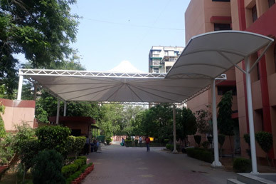 Tensile Structure - Frp & Pvc Material, Pyramid & Dome Shape, 580/520 N Tear Strength, Waterproof, Eco-friendly, Fire Proof, Easily Assembled, 10-year Life Span
