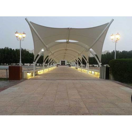 Tensile Structure - Frp & Pvc Material, Pyramid & Dome Shape, 580/520 N Tear Strength, Waterproof, Eco-friendly, Fire Proof, Easily Assembled, 10-year Life Span