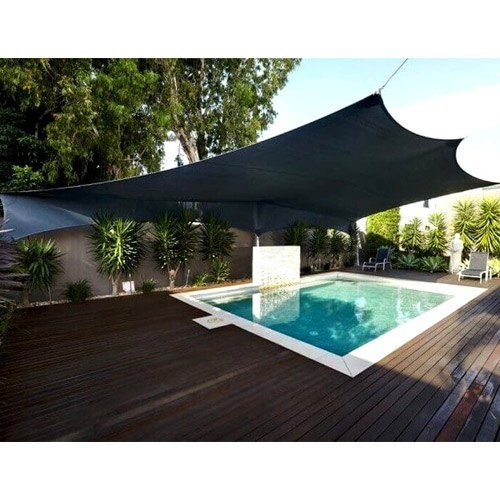 Triangle Tensile Structure - Polyester, Customized Dimensions, All Colors Available | Triple Layered, Mild Steel Frame, Plain Canopy Design, Suitable For 5+ Persons