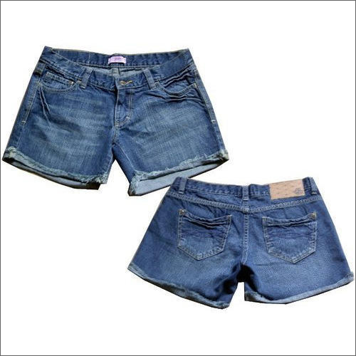 Ladies Denim Shorts - Denim Material, All Sizes Available, Blue Color for Girls
