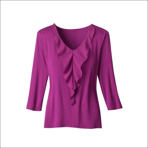 Ladies Half Sleeves Top - Cotton Fabric, All Sizes Available, Plain Design for All Seasons