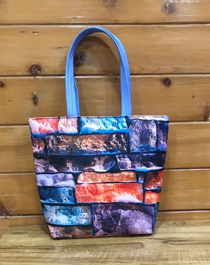 Canvas Bag - 14x16 Inch | Digital Print, Leather Handles For Women