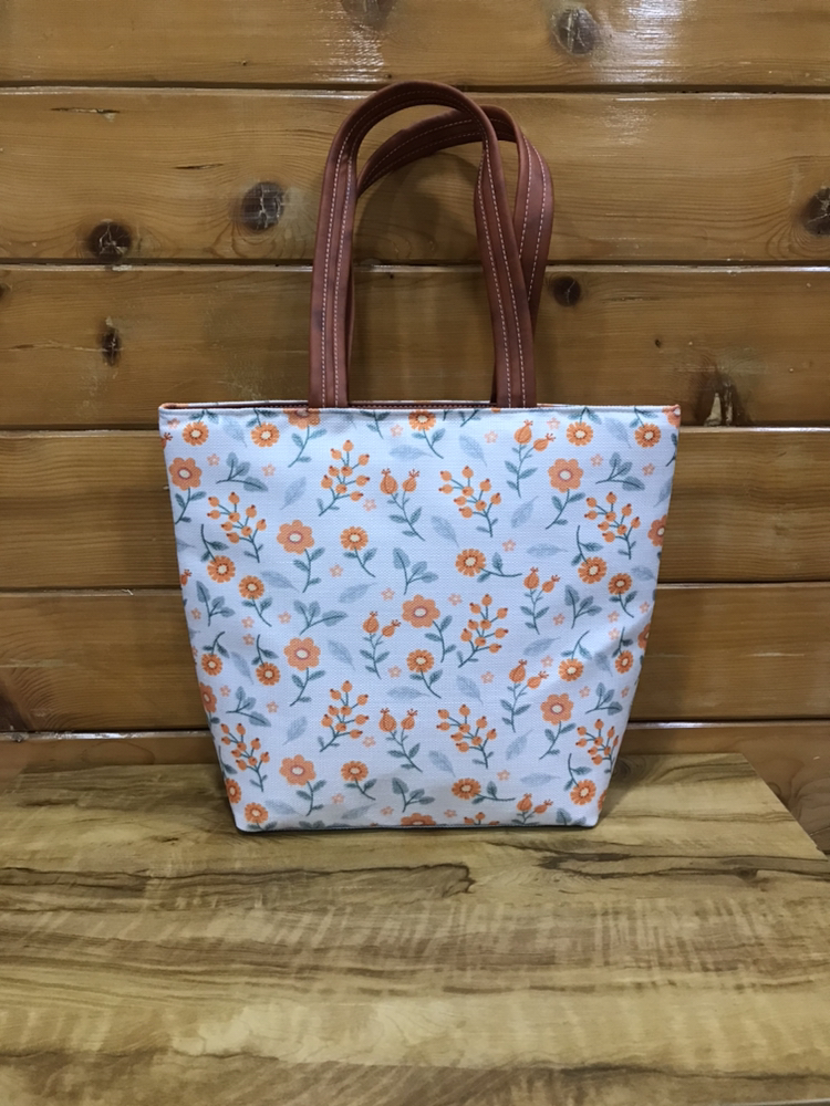 Canvas Bag - 14x16 Inch | Digital Print, Leather Handles For Women