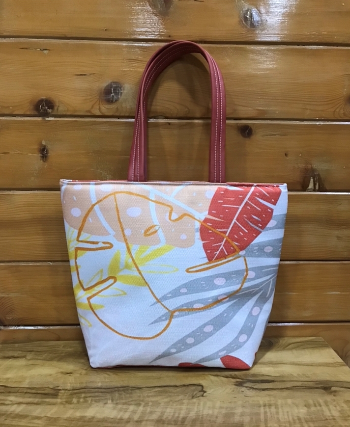 Canvas Bag - 14x16 Inch | Digital Print, Leather Handles For Women