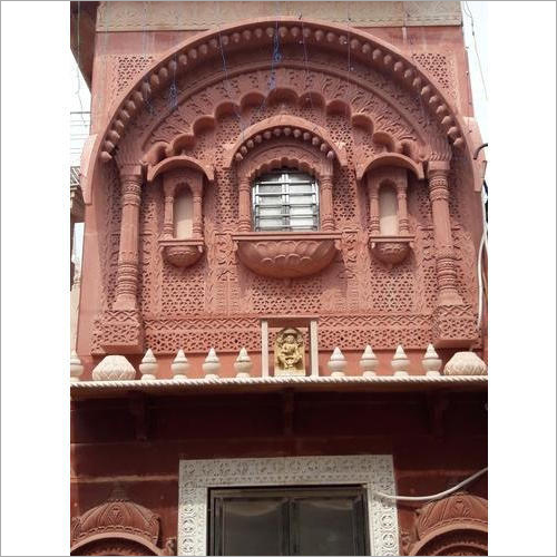 आगरा रेड स्टोन झरोखा साइज: 4x6