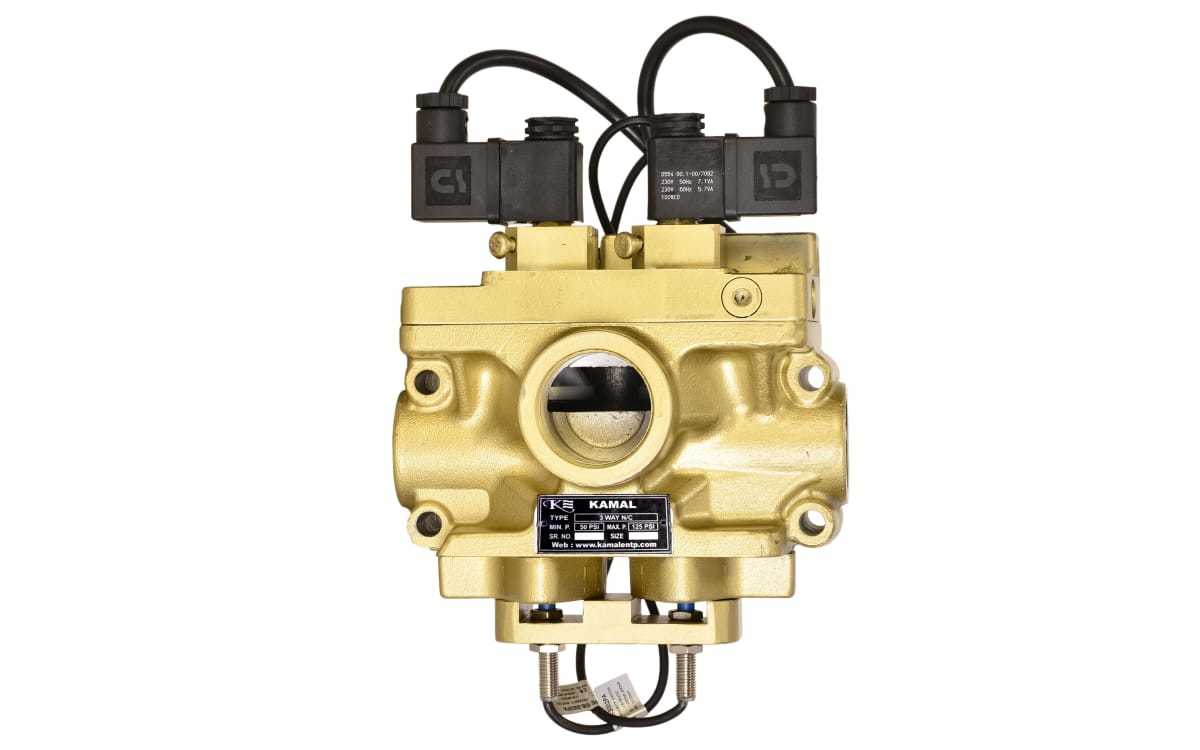 Dual Sensing Solenoid Valve - 11/2 Inch, Golden Color | High Pressure, Two-way Design For Press Machine Safety And Control
