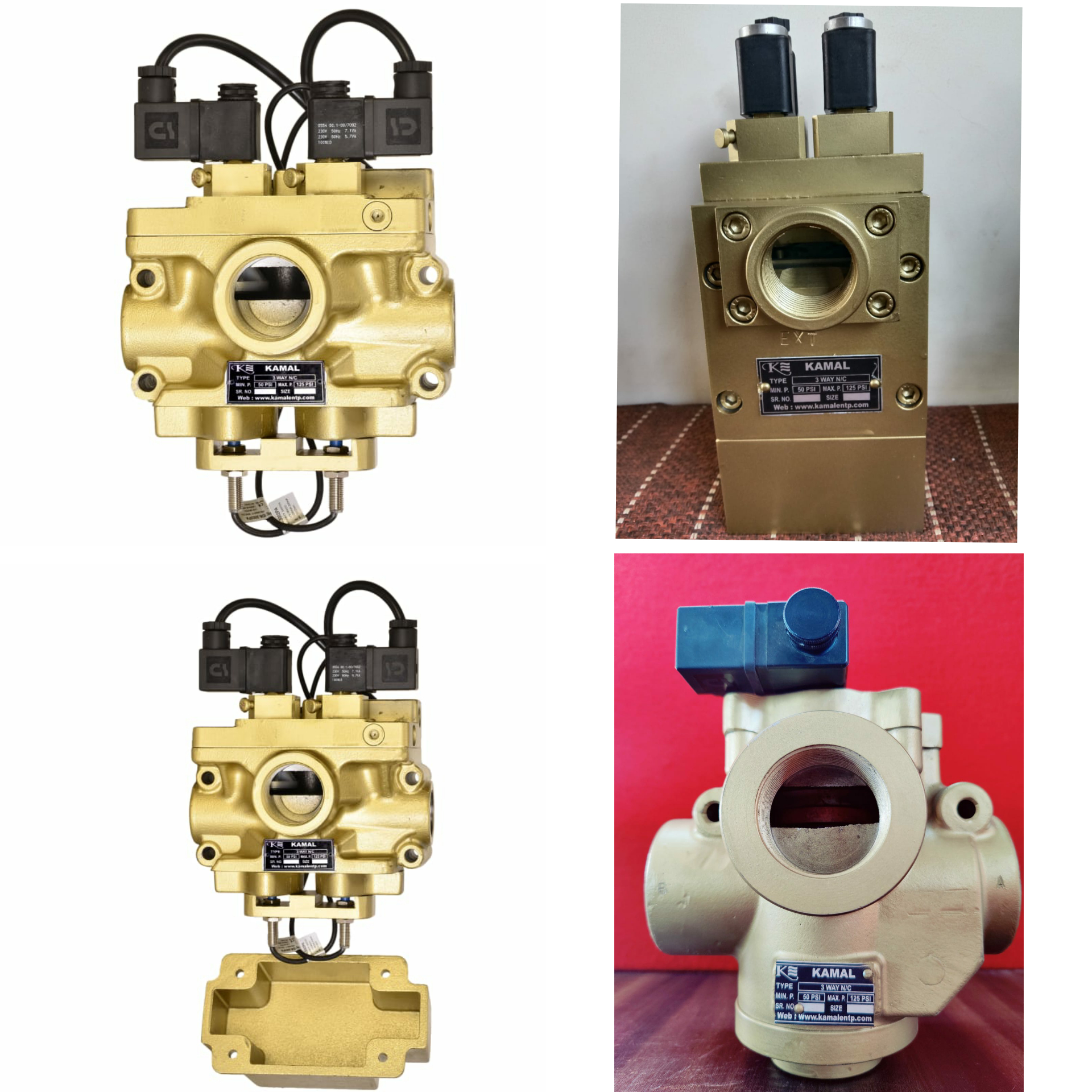 Dual Sensing Solenoid Valve - 11/2 Inch, Golden Color | High Pressure, Two-way Design For Press Machine Safety And Control