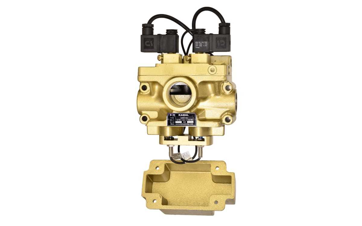 Dual Sensing Solenoid Valve - 11/2 Inch, Golden Color | High Pressure, Two-way Design For Press Machine Safety And Control