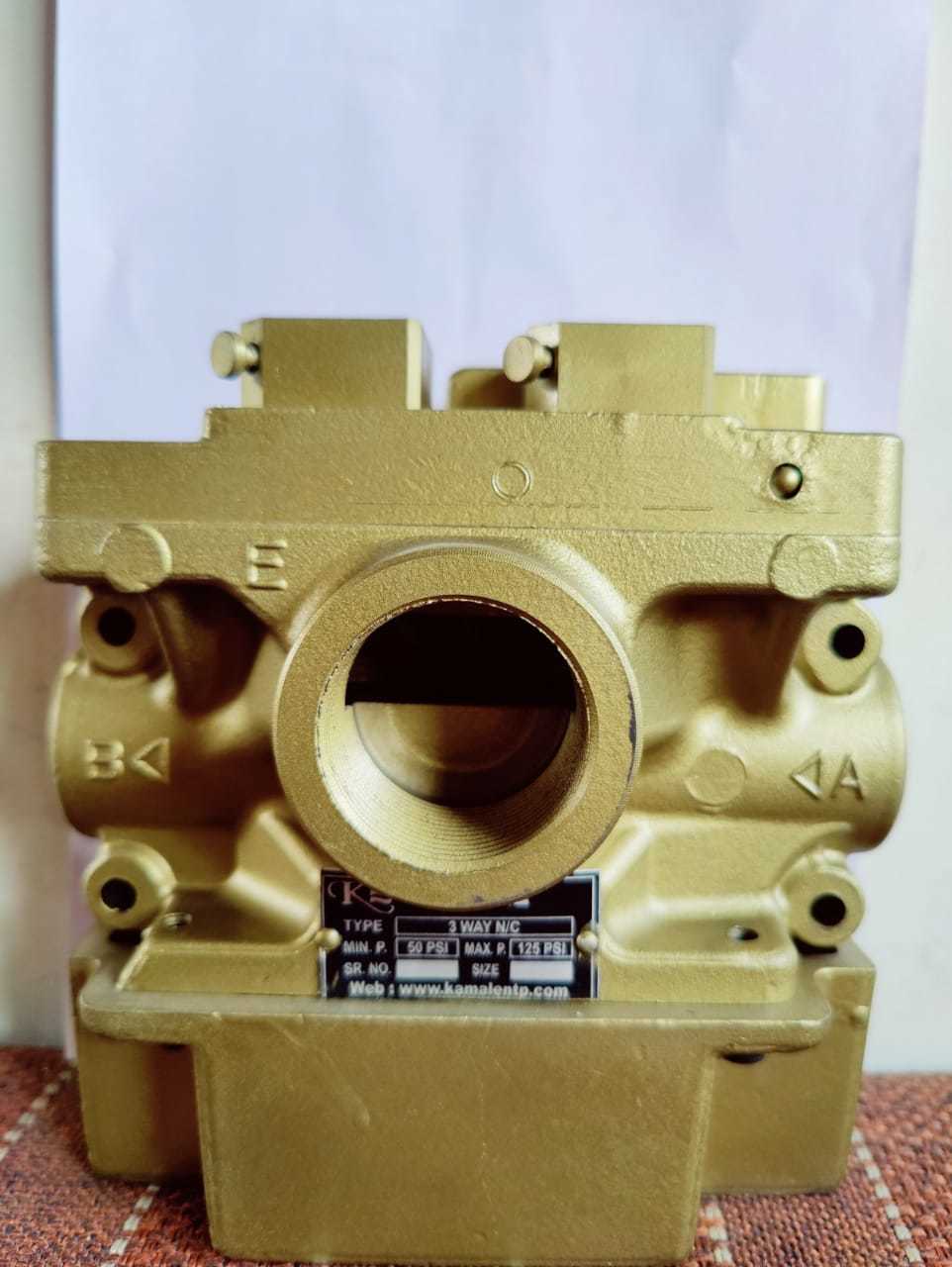 Dual Sensing Solenoid Valve - 11/2 Inch, Golden Color | High Pressure, Two-way Design For Press Machine Safety And Control