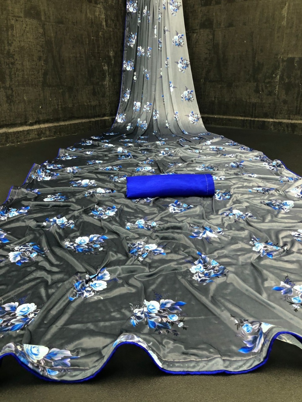 Ladies Saree - Lycra Blend Fabric 5.50 Mtr, Beautiful Digital Print, 6 Colors, Bangalori Silk Blouse 0.8 Mtr (Unstitched) | Breathable, Washable, All Season