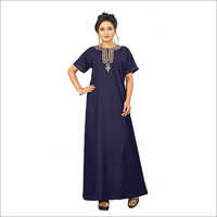 समर लेडीज़ ब्लू कॉटन नाइटी