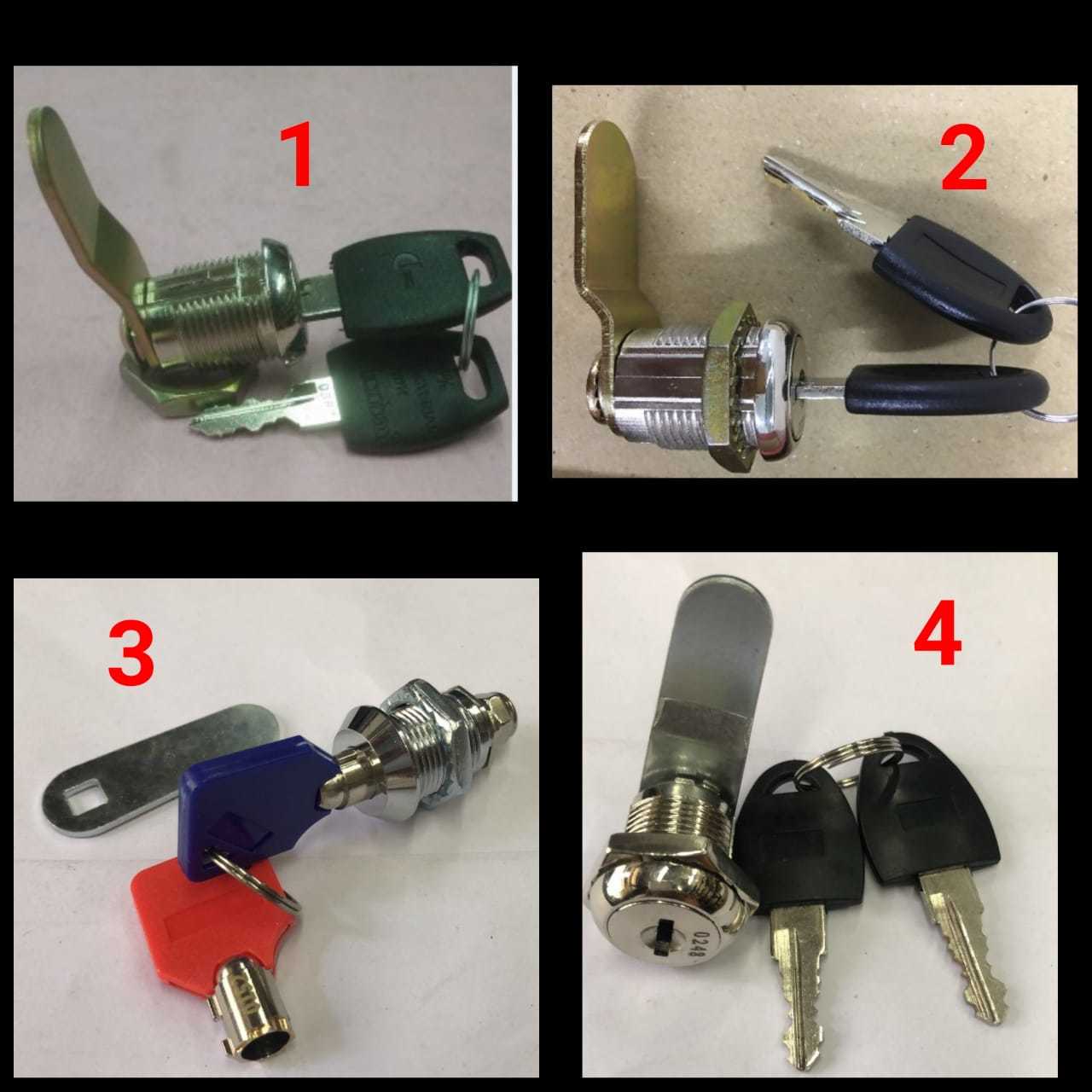 Cabinet Cam Lock - Zinc Alloy, Nickel Finish, Reversible Brass Keys, High Security Level | Versatile 6/10 Lever Options, 90/180 Degree Key Removable