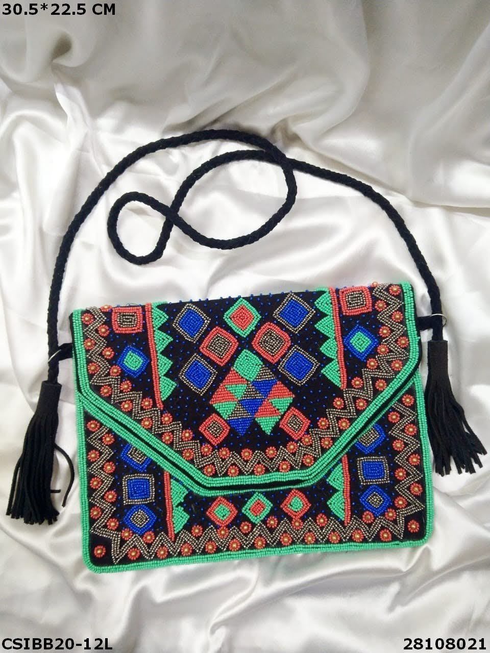 Multi Designer Handmade Boho Beaded Bag