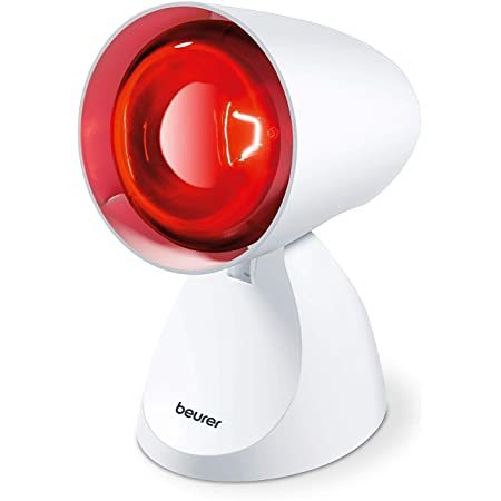 Infrared Lamp - Lightweight Plastic, 19.1x10.2x20.3 Cm, Red/white | Adjustable 5 Angle Settings, Soothing Heat For Colds And Muscle Tension, Medical Device