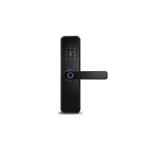 Smart Door Lock - Metal, 120mm x 80mm x 30mm, Matte Black | Keyless Entry, Fingerprint Access, Auto-Lock Feature, Mobile App Control, Card & Passcode Options