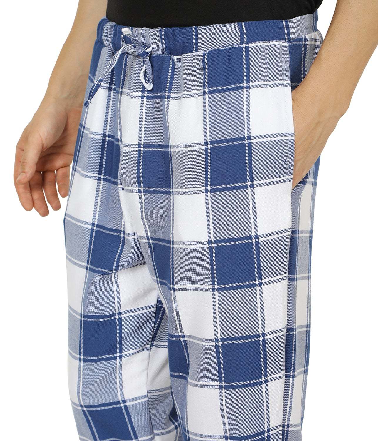 Multi Semantic Mens Blue Big Checks Pyjamas