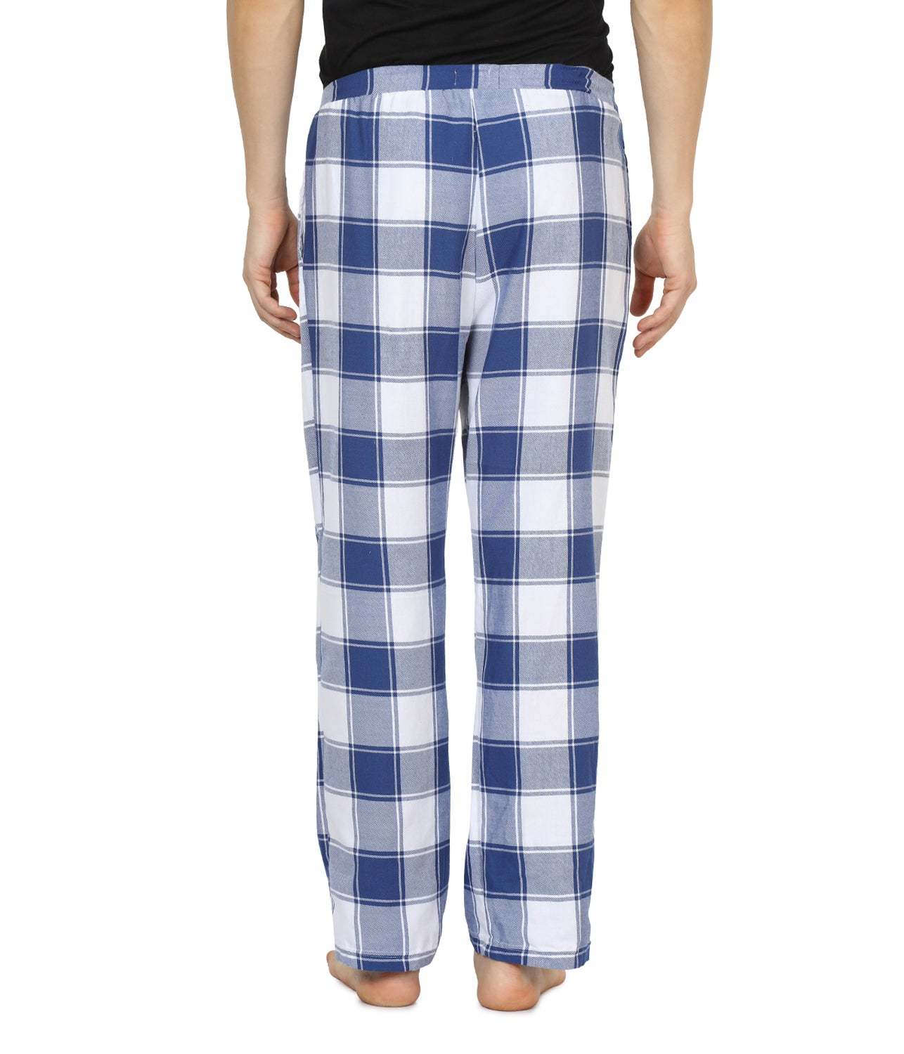 Multi Semantic Mens Blue Big Checks Pyjamas