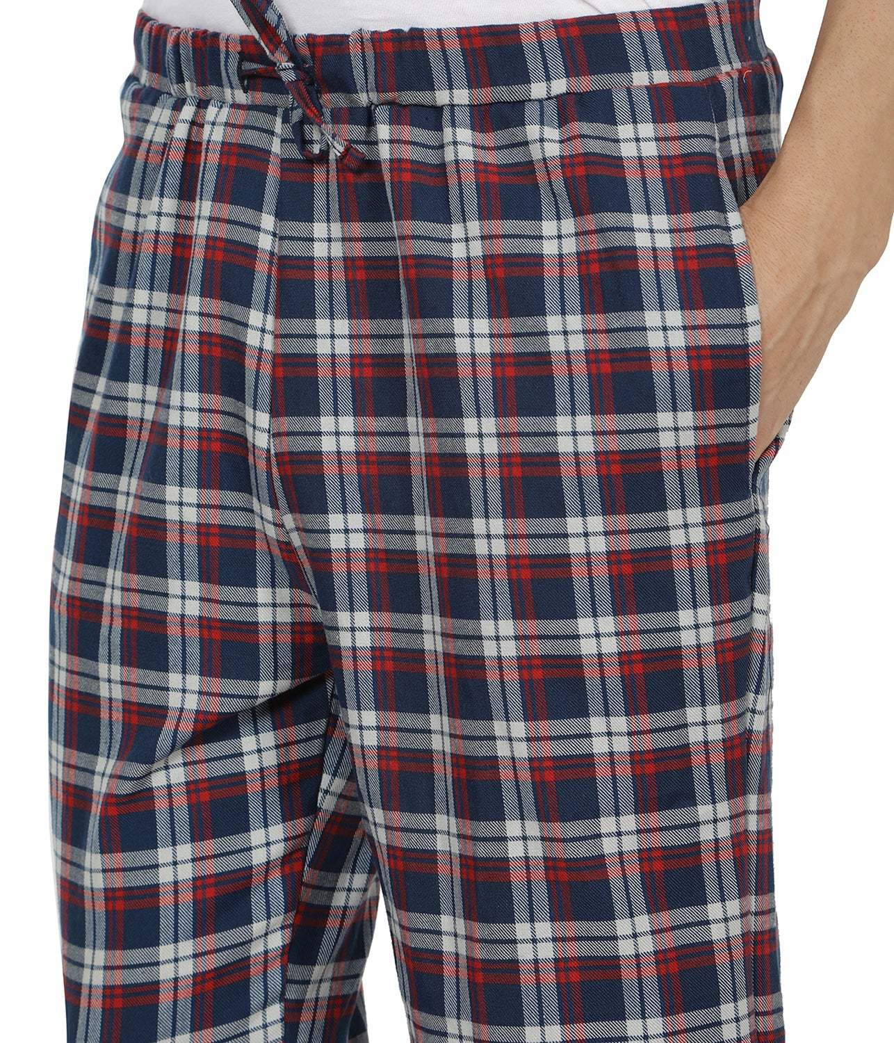 Multi Semantic Mens Red Blue & Grey Checks Pyjamas